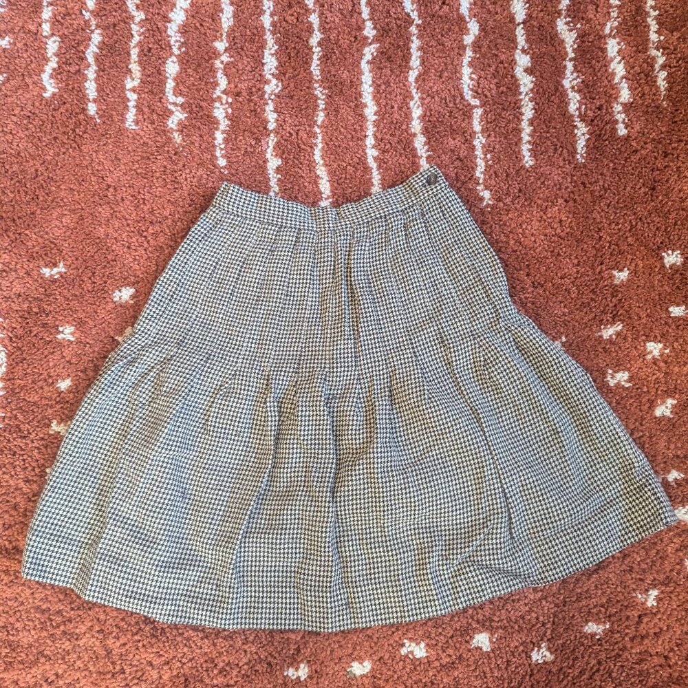 Lands End Houndstooth Skirt